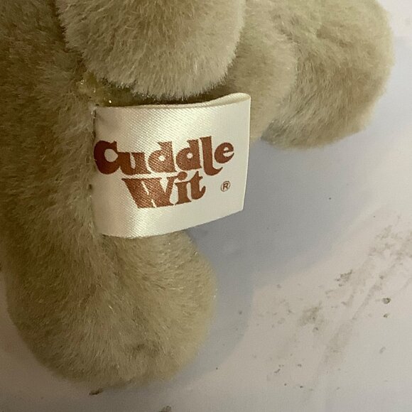 Vtg Cuddle Wit Bunny Rabbit Plush Bow Soft Brown White Stuffed Animal Toy 6" - Picture 4 of 5